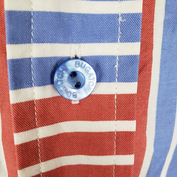 Bugatchi Uomo Long Sleeve Button Up Shirt Primary Color Stripes Size Large - Picture 6 of 10